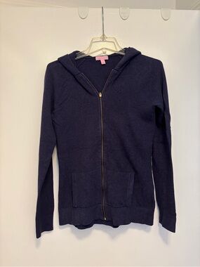 Lilly Pulitzer navy sweater Zip-Up Hoodie with Hood